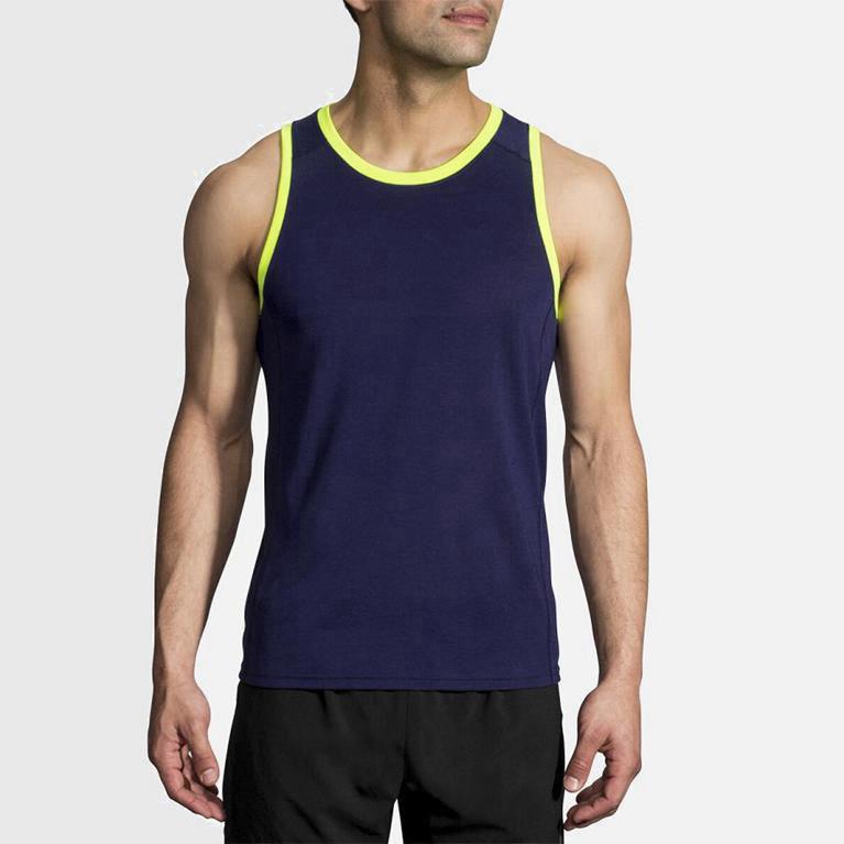 Brooks Distance Hombre Camiseta Sin Mangas - Azules (4805CVGJR)